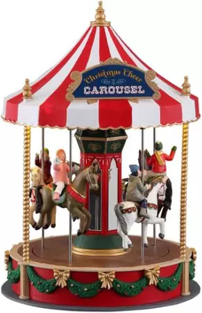 Christmas Cheer Carousel, B/O (4.5V)-Caddington Village