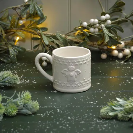 Christmas Embossed Ceramic Angel Mug - image 3