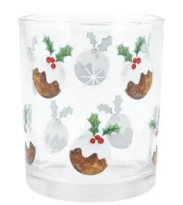 Christmas Pudding Glass Night Light Pot