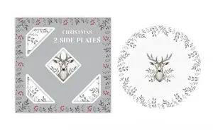Christmas Stag Set Of 2 7.5" Side Plates