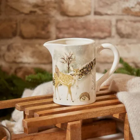 Christmas Woodland Animals Ceramic Jug