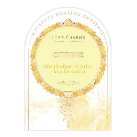 Citrine & gold beads healing crystals bracelet - image 1
