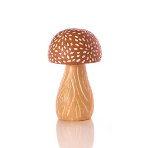 Clay Rustic Mushroom Ornament With Speckles Large - image 1