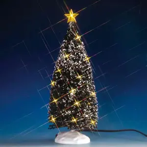 CLEAR LIGHT EVERGREEN TREE, LARGE,  BATTERY OPERATED (4.5V)
