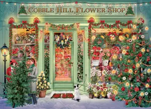 Cobble Hill Christmas Flower Shop 1000 Piece Jigsaw Puzzle - image 2