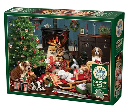 Cobble Hill Christmas Puppies 1000 Piece Jigsaw Puzzle - image 1