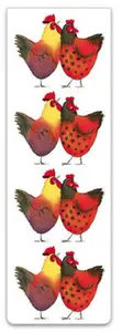COLOURFUL COCKERELS BOOKMARK by Alex Clark