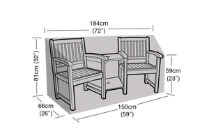 Companion Seat Cover – Waterproof Garden Love Seat Cover (Black)