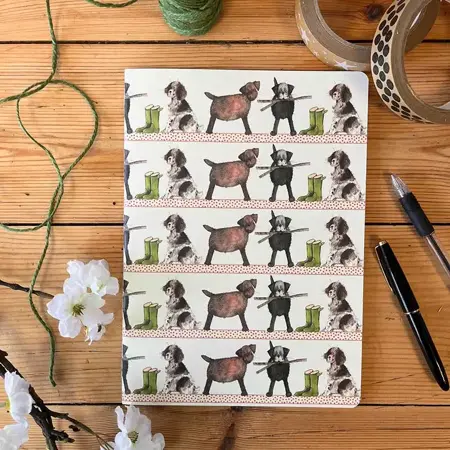 Country Dogs Large Soft Notebook by Alex Clark