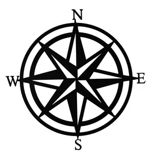 Country Living Metal Wall Art 40cms - Compass