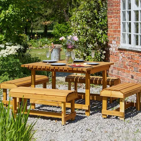 Coxwald Table & Bench Set -- (FSC)