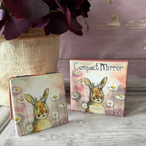 Cpm05 Rabbits And Daisies Compact Mirror - image 2