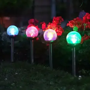Crackle Globe Stake Light, 5pc Carry Pack - image 1