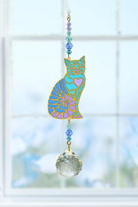 Crystal Dreams Sitting Cat Heart - Aurora - image 2