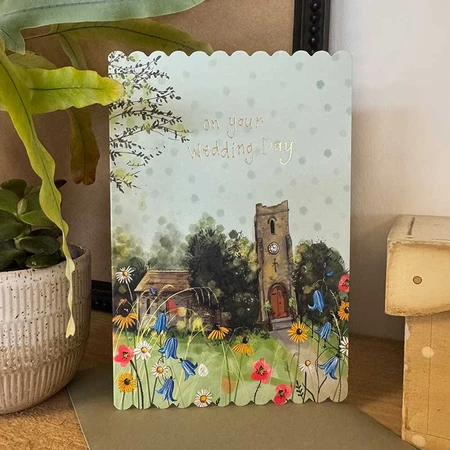 DC54 CHURCH WEDDING CARD - image 1