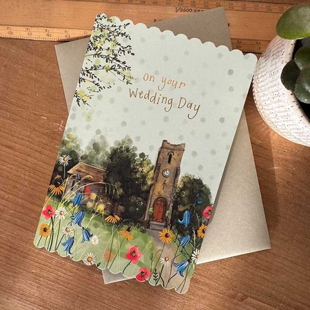 DC54 CHURCH WEDDING CARD - image 2