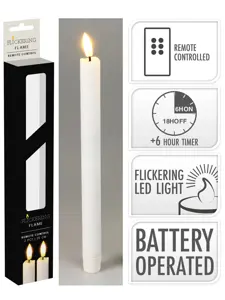 DINNER CANDLE 2PCS 25CM WHITE
