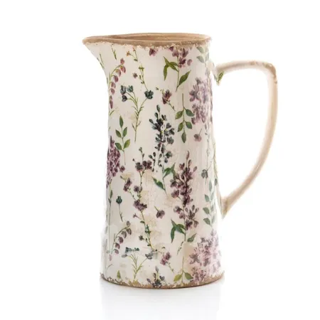 Distressed Decorative Ceramic Small Floral Tall Jug - image 1