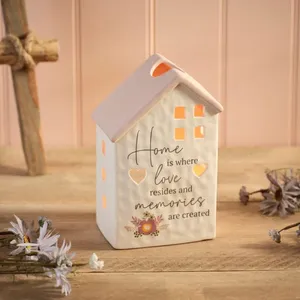 DITSY FLORAL HOME IS WHERE LOVE RESIDES CERAMIC HOUSE SHAPED TEA LIGHT HOLDER - image 3