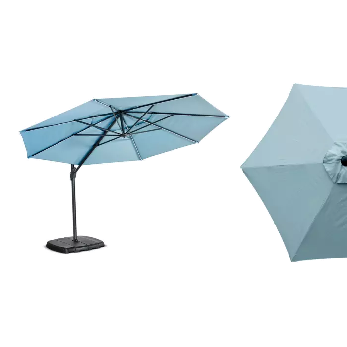 Egg Blue Monaco Arm 3.3m Round Parasol Pennells Garden Centres