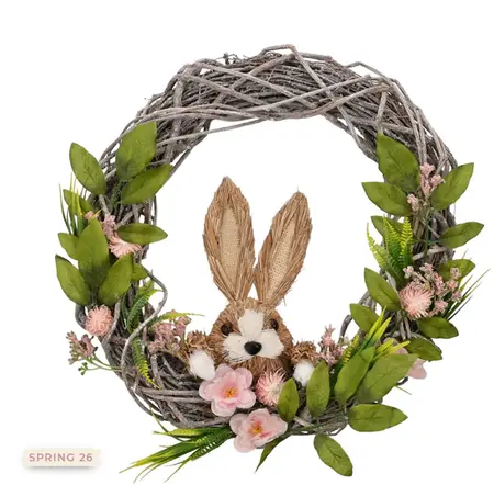 Eggs-traordinary Gifting Company Bunny & Floral Wreath