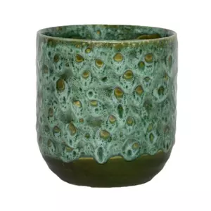 Emerald Reactive Glaze Planter H13Cm D13Cm