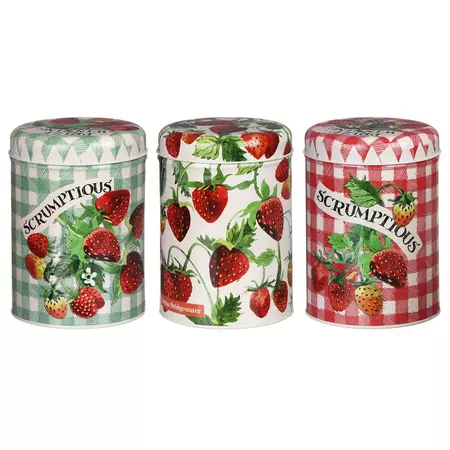 Emma Bridgewater - Strawberries Set 3 round Caddies - image 1