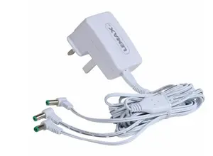 EXPANSION ADAPTOR, 4.5V, WHITE, 3-OUTPUT, CHANGEABLE PLUG: UK