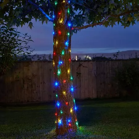 100 Multi Coloured Firefly Solar Strings, POS 12