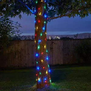 100 Multi Coloured Firefly Solar Strings, POS 12