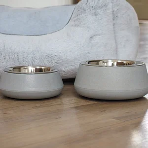 FloorGrip Bamboo & SS Bowl - Sky Blue 14 cm Dia. - image 2