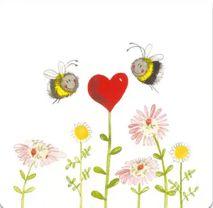 Fm241 Bees And Heart Fridge Magnet