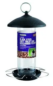 Gardman Black Steel Suet Treat & Mealworm Feeder