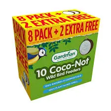 Gardman Coco-Not® Wild Bird Feeders 10 Pack (8 + 2 Extra Free) - image 1