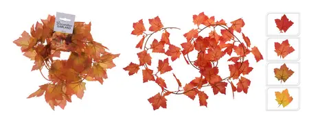 GARLAND AUTUMN LEAVES 4ASS CLR