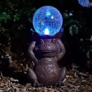 Gazing Frog Solar Lit Garden Ornament
