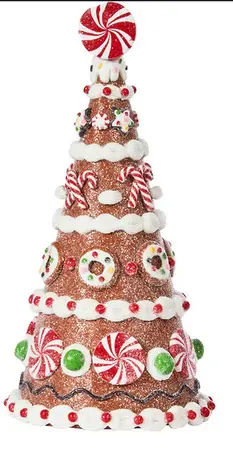 Gingerbread Candy Tree Christmas Decoration – 26cm