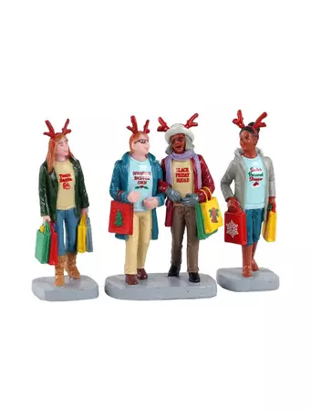 GIRLS CHRISTMAS SHOPPING TRIP,  SET OF 3