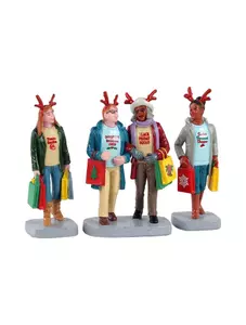 GIRLS CHRISTMAS SHOPPING TRIP,  SET OF 3