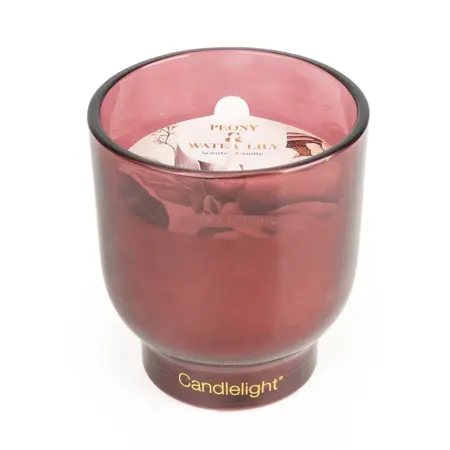 Glass Footed Candle Peony & Water Lily - image 2