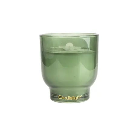 Glass Footed Candle White Poppy & Sage - image 1