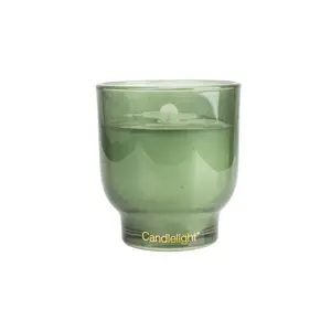 Glass Footed Candle White Poppy & Sage - image 1