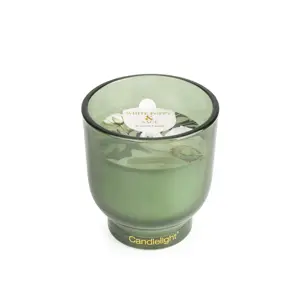 Glass Footed Candle White Poppy & Sage - image 2