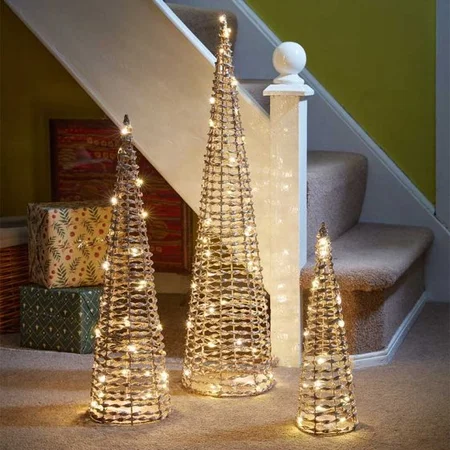 GlitterTwist Tree Set of 3 - Gold