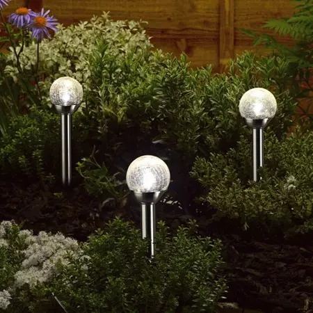 Stake Lights Glow Orb - Stainless Steel