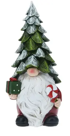 GNOME W XMAS TREE HAT 10X8X20C