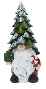 GNOME W XMAS TREE HAT 10X8X20C