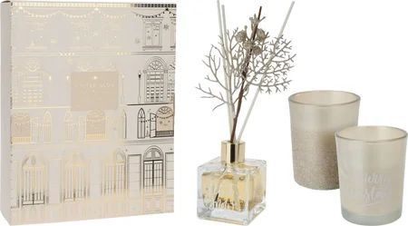 Gold Candle & Reed Diffuser Gift Set