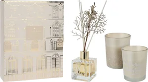 Gold Candle & Reed Diffuser Gift Set