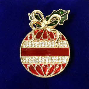Gold Crystal Bauble Brooch